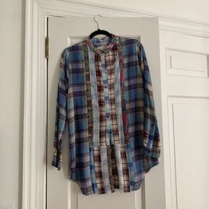Johnny Was Plaid tunic blouse size S